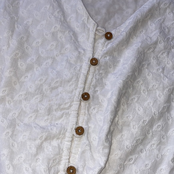 NWOT Roxy XS White cotton summer tie top - Picture 3 of 6